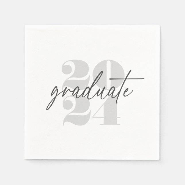 Modern minimalistisk ljudgrad | Vit + Grått Pappersservett (Framsidan)