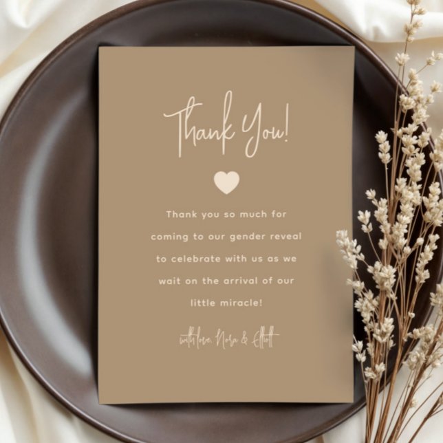 Modern Minimalistisk ljuduppvisning av brun Gender Tack Kort (Skapare uppladdad)