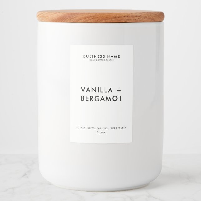 Modern minimalistisk ljus-etikett mat etikett (Framsida)