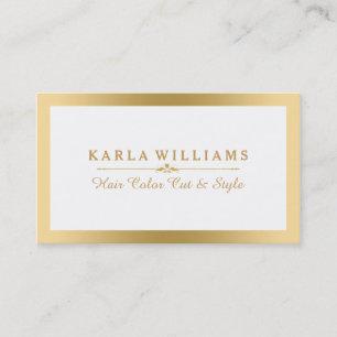 Modern minimalistisk ljus Guld och vit Visitkort