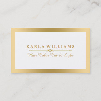 Modern minimalistisk ljus Guld och vit Visitkort