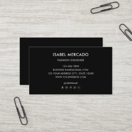 Modern Minimalistisk Logo Svart & Vitt Klassisk Visitkort