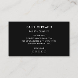 Modern Minimalistisk Logo Svart & Vitt Klassisk Visitkort