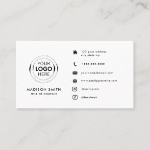 Modern minimalistisk Logotyp Anpassningsbar Ikon Visitkort