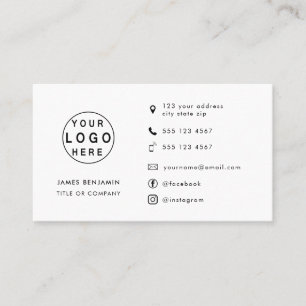 Modern minimalistisk Logotyp Anpassningsbar Ikon Visitkort