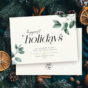 Modern minimalistisk Logotyp av Eucalyptus Busines Julkort