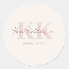 Modern minimalistisk Logotyp-etikett Runt Klistermärke