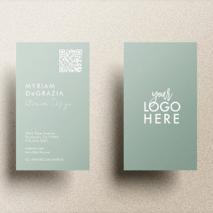 Modern minimalistisk Logotyp för QR-kodskript Visitkort
