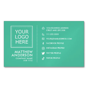 Modern Minimalistisk Logotyp för Social-media Magnetiska Visitkort