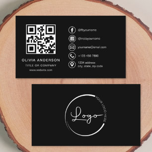 Modern minimalistisk Logotyp med Social-medieikone Visitkort
