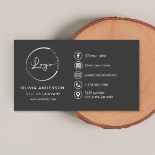 Modern minimalistisk Logotyp med Social-medieikone Visitkort