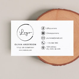 Modern minimalistisk Logotyp med Social-medieikone Visitkort