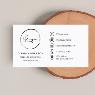Modern minimalistisk Logotyp med Social-medieikone Visitkort