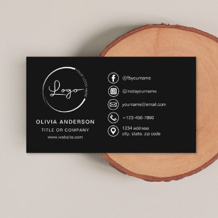 Modern minimalistisk Logotyp med Social-medieikone Visitkort
