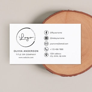 Modern minimalistisk Logotyp med Social-medieikone Visitkort