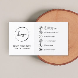 Modern minimalistisk Logotyp med Social-medieikone Visitkort