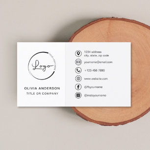 Modern minimalistisk Logotyp med Social-medieikone Visitkort