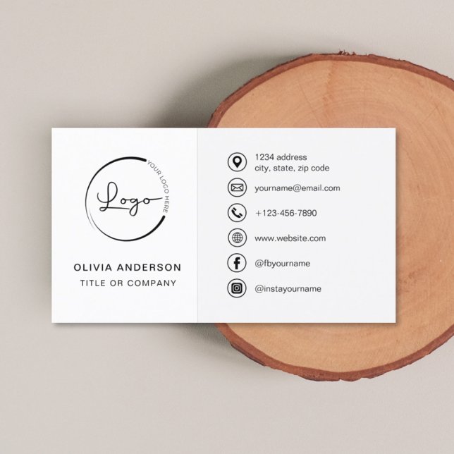 Modern minimalistisk Logotyp med Social-medieikone Visitkort (Skapare uppladdad)