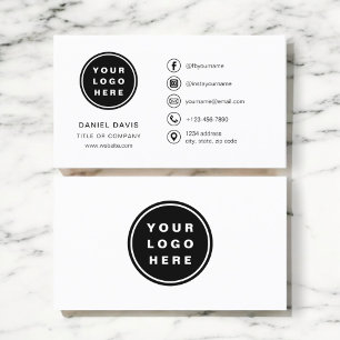Modern minimalistisk Logotyp med Social-medieikone Visitkort