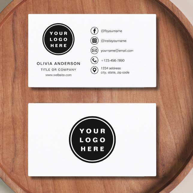 Modern minimalistisk Logotyp med Social-medieikone Visitkort (Skapare uppladdad)