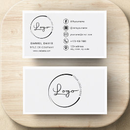 Modern minimalistisk Logotyp med Social-medieikone Visitkort