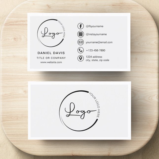Modern minimalistisk Logotyp med Social-medieikone Visitkort (Skapare uppladdad)