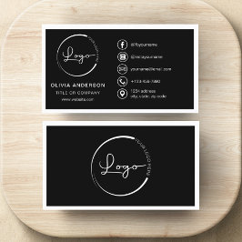 Modern minimalistisk Logotyp med Social-medieikone Visitkort