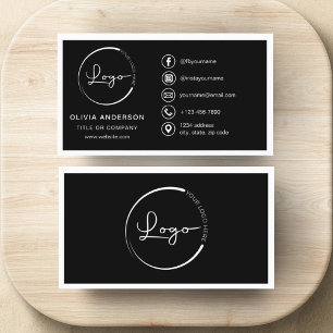 Modern minimalistisk Logotyp med Social-medieikone Visitkort