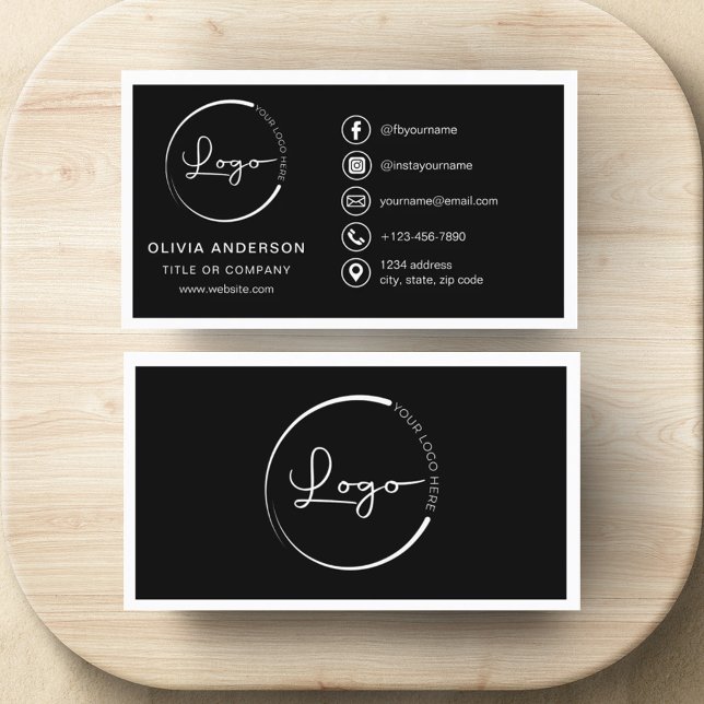 Modern minimalistisk Logotyp med Social-medieikone Visitkort (Skapare uppladdad)
