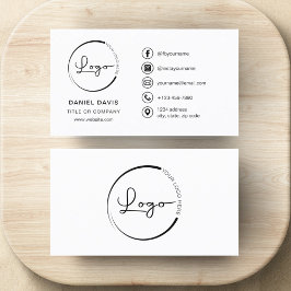 Modern minimalistisk Logotyp med Social-medieikone Visitkort