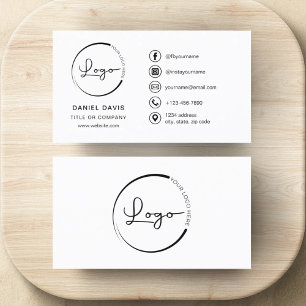 Modern minimalistisk Logotyp med Social-medieikone Visitkort
