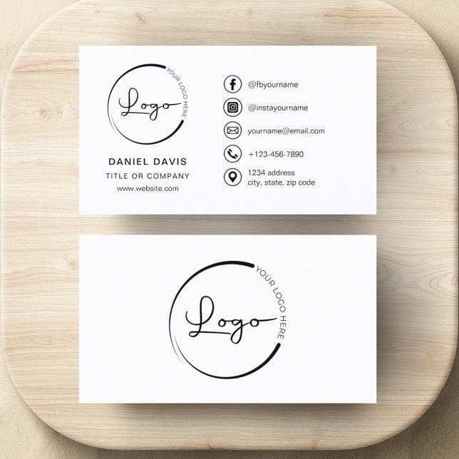 Modern minimalistisk Logotyp med Social-medieikone Visitkort (Skapare uppladdad)