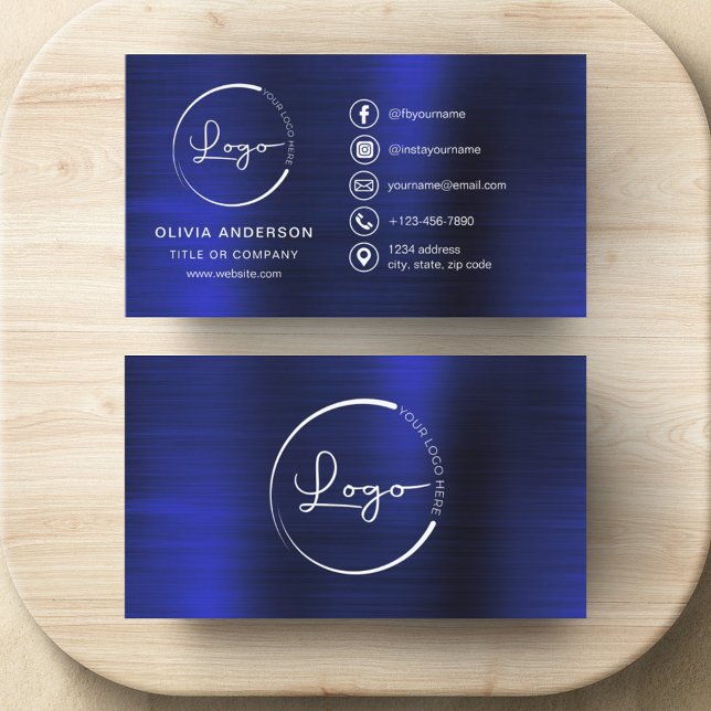 Modern minimalistisk Logotyp med Social-medieikone Visitkort (Skapare uppladdad)