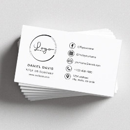 Modern minimalistisk Logotyp med Social-medieikone Visitkort