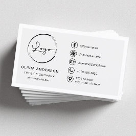 Modern minimalistisk Logotyp med Social-medieikone Visitkort