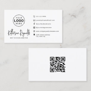 Modern Minimalistisk Logotyp-skriptikoner QR-kod Visitkort