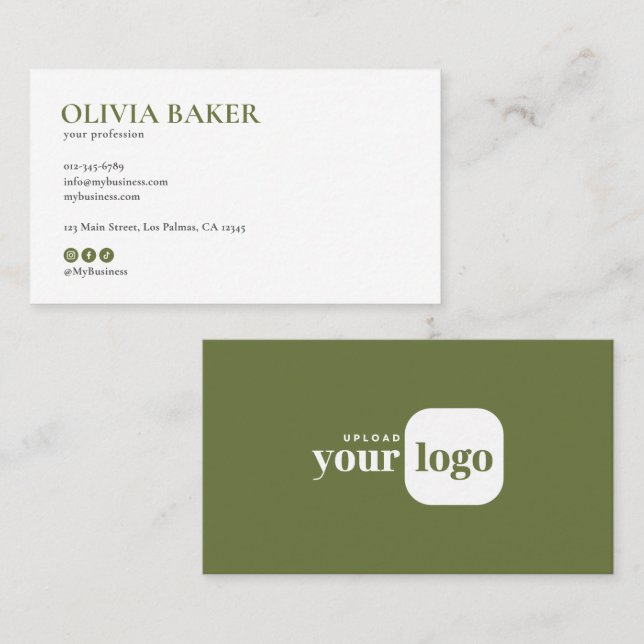 Modern minimalistisk logotyp & sociala media-ikone visitkort (Fram/baksida)
