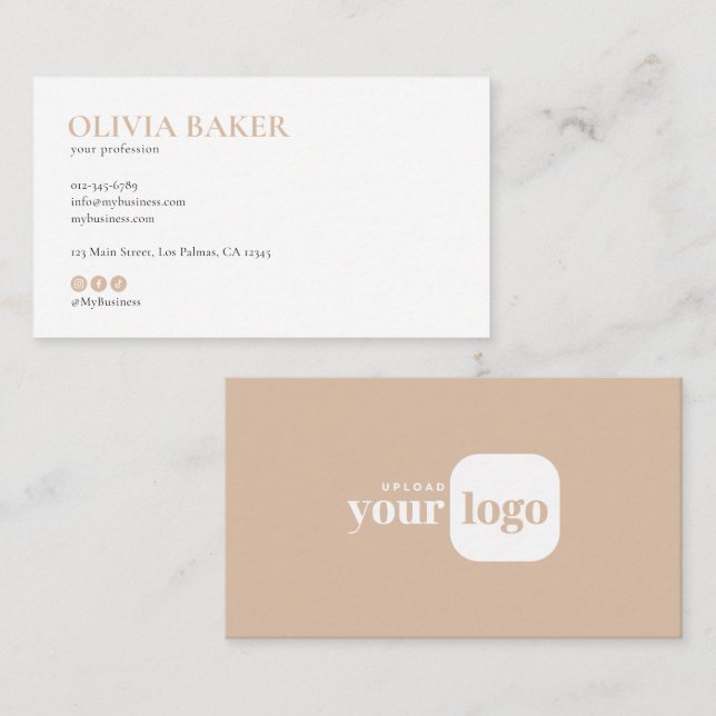 Modern minimalistisk logotyp & sociala media-ikone visitkort (Fram/baksida)