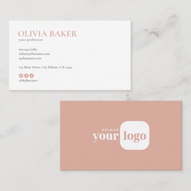 Modern minimalistisk logotyp & sociala media-ikone visitkort (Fram/baksida)