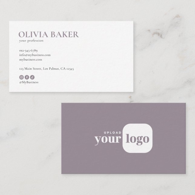 Modern minimalistisk logotyp & sociala media-ikone visitkort (Fram/baksida)