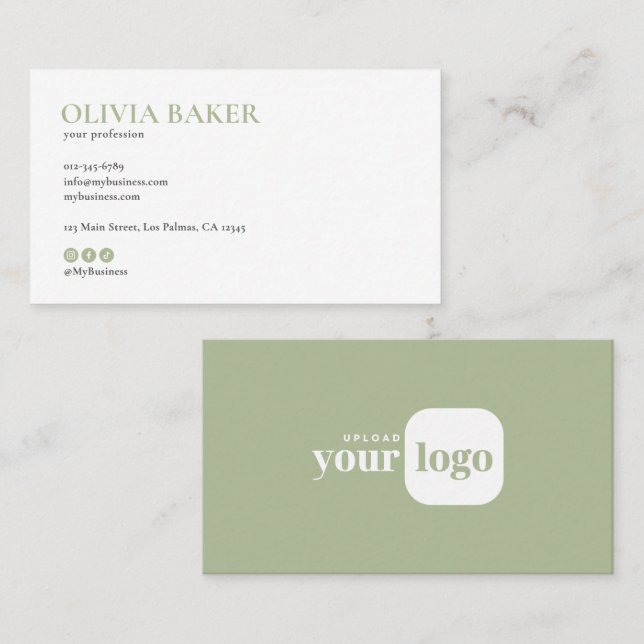 Modern minimalistisk logotyp & sociala media-ikone visitkort (Fram/baksida)