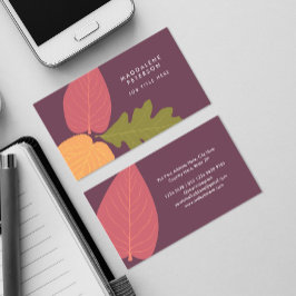 Modern Minimalistisk Löv Graphic Nature Färg Visitkort