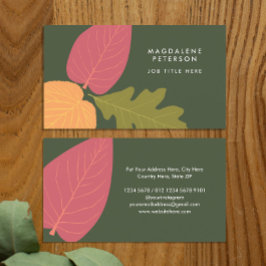 Modern Minimalistisk Löv Graphic Nature Färg Visitkort