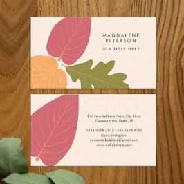 Modern Minimalistisk Löv Graphic Nature Färg Visitkort