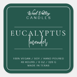 Modern minimalistisk lysande märkning av gröntens  fyrkantigt klistermärke