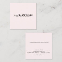 Modern minimalistisk lyx Ljus rosa/svart Fyrkantigt Visitkort