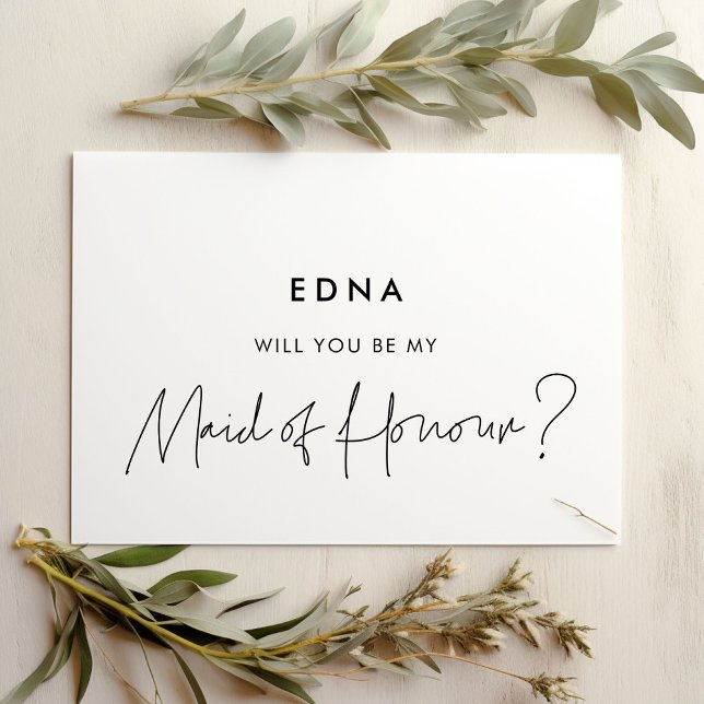 Modern minimalistisk Maid of honor frieri kort (Skapare uppladdad)