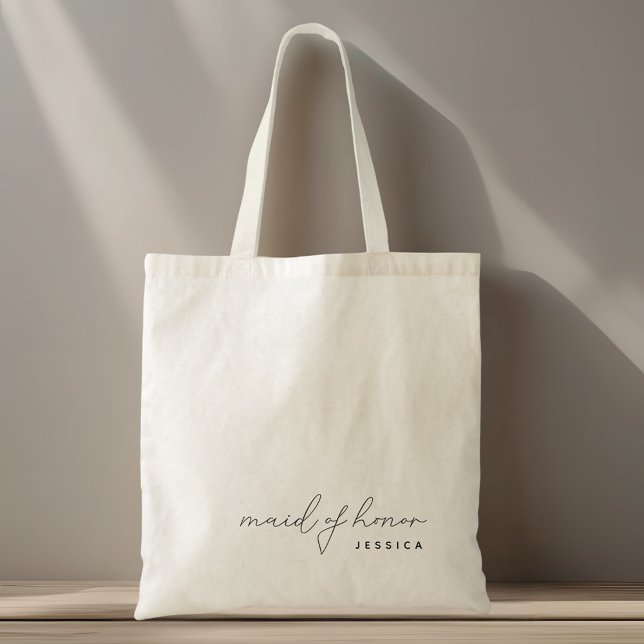 Modern minimalistisk Maid of honor Tote Bag Tygkasse (Skapare uppladdad)