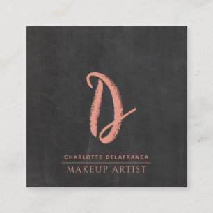 Modern minimalistisk makeup-konstnär Monogram Fyrkantigt Visitkort