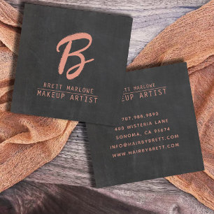 Modern minimalistisk makeup-konstnär Monogram Fyrkantigt Visitkort
